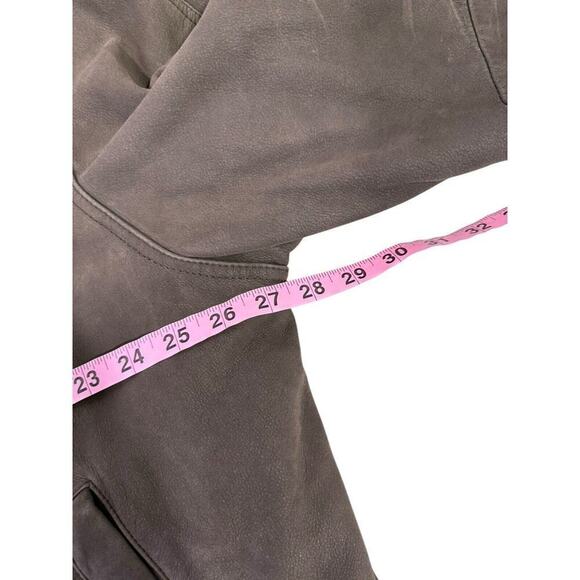 John Ashford Brown Leather Zip Bomber Style Jacket Men’s Size XXL - Picture 9 of 11